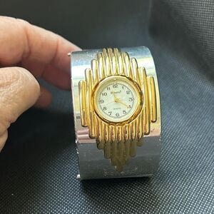 Vintage Bonetto Gold and Silver Watch with Quartz Movement